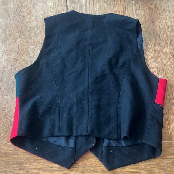 Talbots Women’s Wool Blend Holiday Vest Tree Holly Snowflake Star - Picture 3 of 4